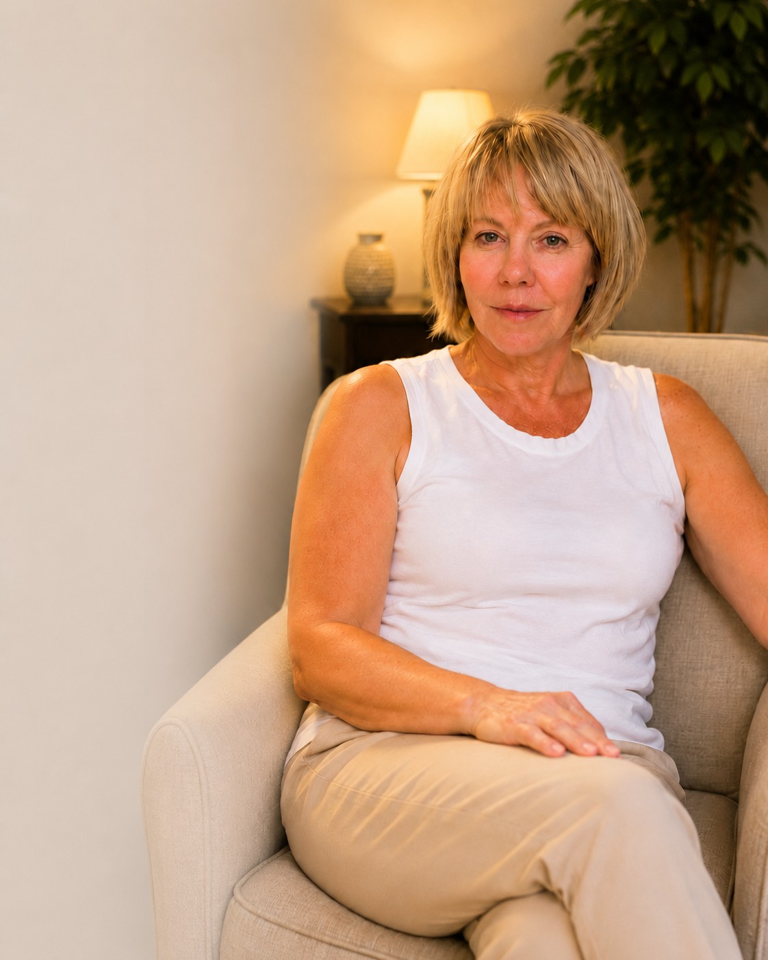 Kate O'Mahony seated in her studio